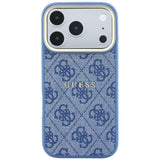 Guess iPhone 17 Pro Max/iPhone 18 Pro Max Kuori 4G Embossed MagSafe Sininen