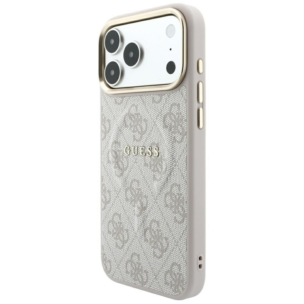 Guess iPhone 17 Pro/iPhone 18 Pro Kuori 4G Embossed MagSafe Vaaleanpunainen