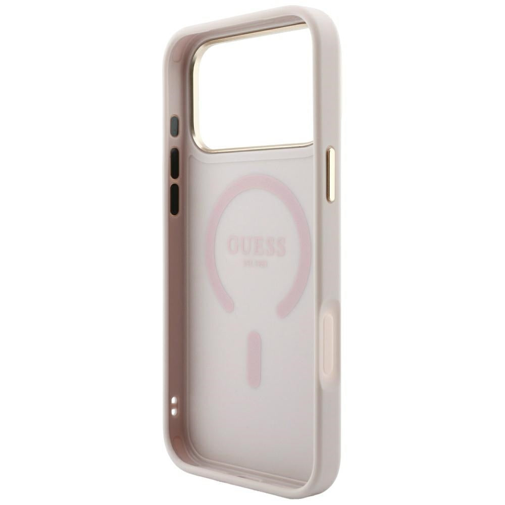 Guess iPhone 17 Pro/iPhone 18 Pro Kuori 4G Embossed MagSafe Vaaleanpunainen