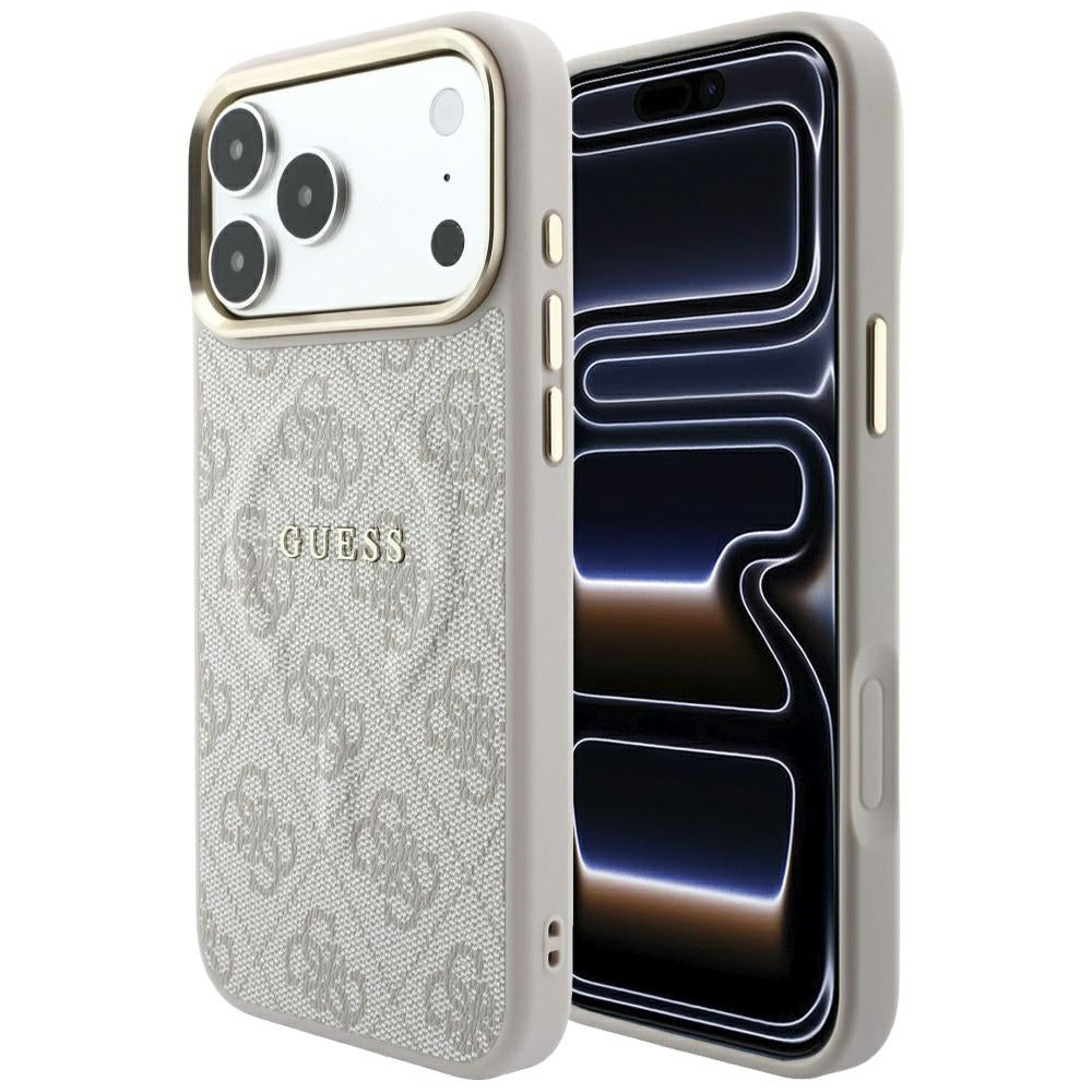 Guess iPhone 17 Pro Max/iPhone 18 Pro Max Kuori 4G Embossed MagSafe Vaaleanpunainen