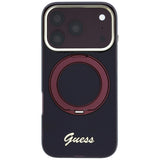 Guess iPhone 17 Pro Max/iPhone 18 Pro Max Kuori Ring Stand Script Logo Burgundy