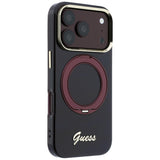 Guess iPhone 17 Pro Max/iPhone 18 Pro Max Kuori Ring Stand Script Logo Burgundy