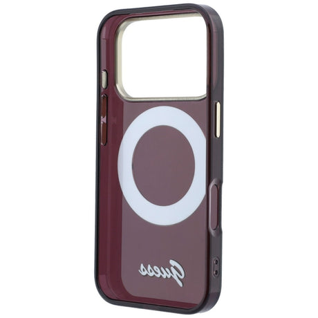 Guess iPhone 17 Pro Max/iPhone 18 Pro Max Kuori Ring Stand Script Logo Burgundy