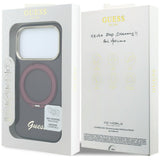 Guess iPhone 17 Pro Max/iPhone 18 Pro Max Kuori Ring Stand Script Logo Burgundy