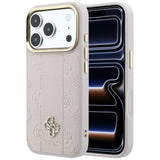 Guess iPhone 17 Pro Max/iPhone 18 Pro Max Kuori Stripe Peony 4G Logo Vaaleanpunainen