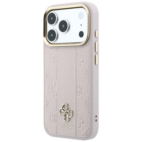 Guess iPhone 17 Pro Max/iPhone 18 Pro Max Kuori Stripe Peony 4G Logo Vaaleanpunainen
