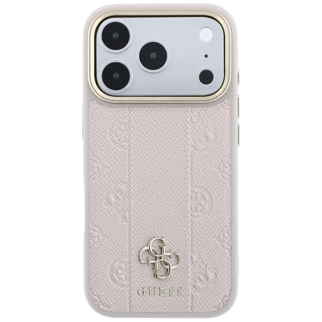 Guess iPhone 17 Pro Max/iPhone 18 Pro Max Kuori Stripe Peony 4G Logo Vaaleanpunainen