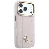 Guess iPhone 17 Pro Max/iPhone 18 Pro Max Kuori Stripe Peony 4G Logo Vaaleanpunainen