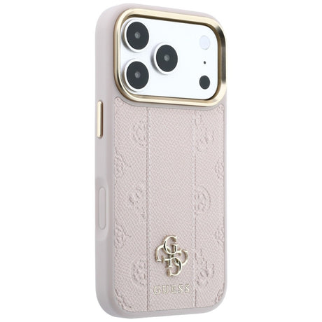 Guess iPhone 17 Pro Max/iPhone 18 Pro Max Kuori Stripe Peony 4G Logo Vaaleanpunainen