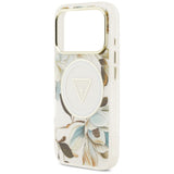 Guess iPhone 17 Pro/iPhone 18 Pro Kuori Glitter Flowers Valkoinen