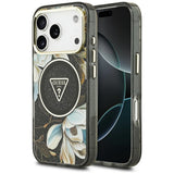 Guess iPhone 17 Pro/iPhone 18 Pro Kuori Glitter Flowers Musta