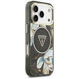 Guess iPhone 17 Pro/iPhone 18 Pro Kuori Glitter Flowers Musta