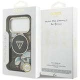 Guess iPhone 17 Pro/iPhone 18 Pro Kuori Glitter Flowers Musta