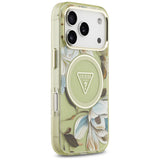 Guess iPhone 17 Pro/iPhone 18 Pro Kuori Glitter Flowers Vihreä