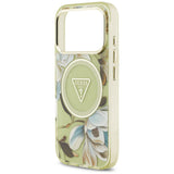 Guess iPhone 17 Pro/iPhone 18 Pro Kuori Glitter Flowers Vihreä