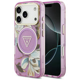 Guess iPhone 17 Pro/iPhone 18 Pro Kuori Glitter Flowers Violetti