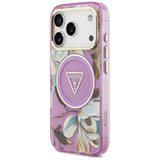 Guess iPhone 17 Pro/iPhone 18 Pro Kuori Glitter Flowers Violetti