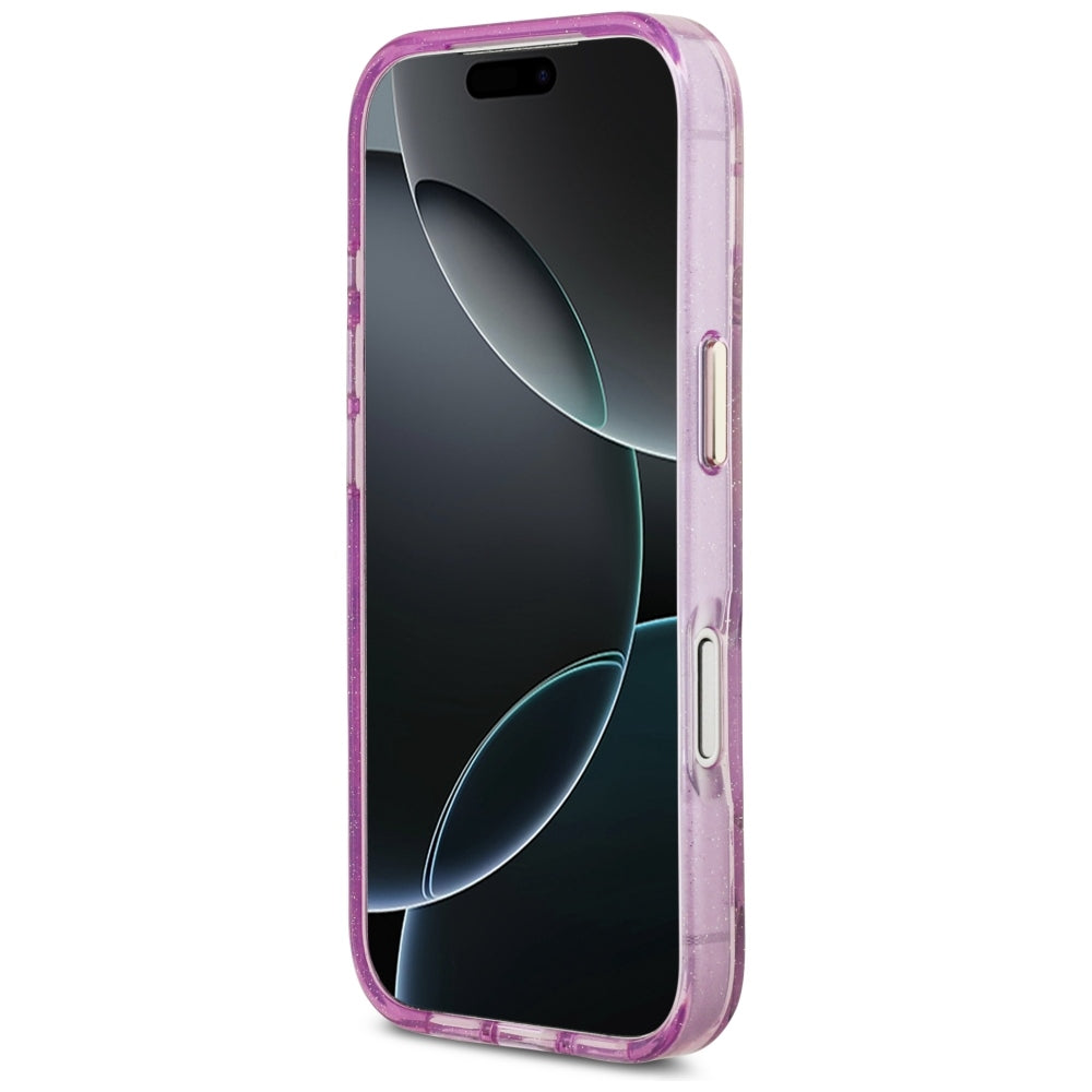Guess iPhone 17 Pro/iPhone 18 Pro Kuori Glitter Flowers Violetti