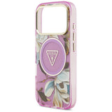 Guess iPhone 17 Pro/iPhone 18 Pro Kuori Glitter Flowers Violetti