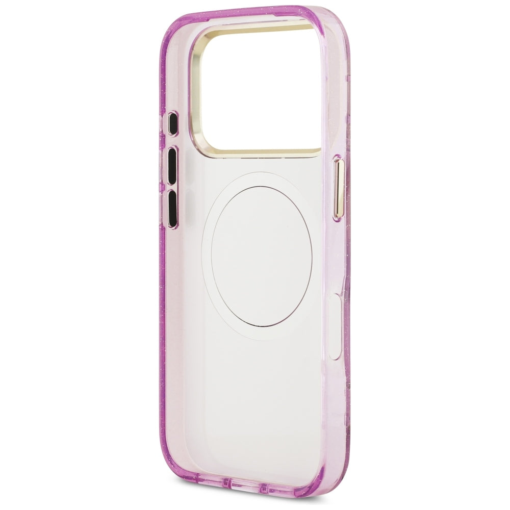 Guess iPhone 17 Pro/iPhone 18 Pro Kuori Glitter Flowers Violetti