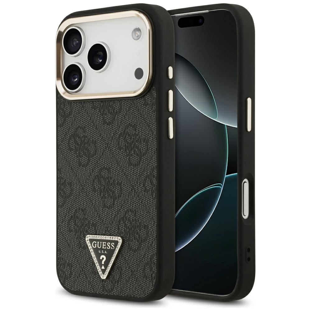 Guess iPhone 17 Pro/iPhone 18 Pro Kuori 4G Triangle MagSafe Musta