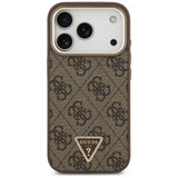 Guess iPhone 17 Pro/iPhone 18 Pro Kuori 4G Triangle MagSafe Ruskea
