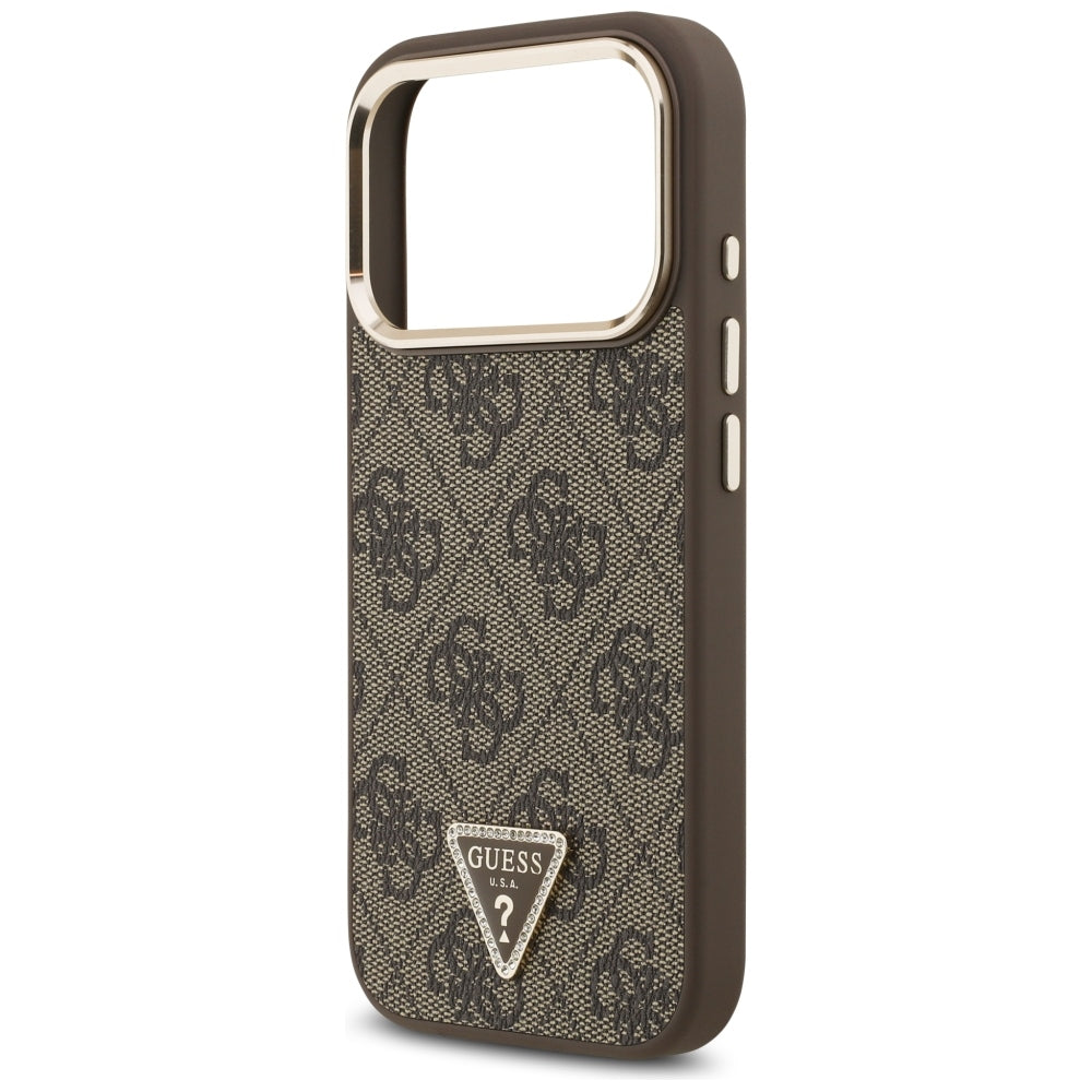 Guess iPhone 17 Pro/iPhone 18 Pro Kuori 4G Triangle MagSafe Ruskea