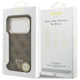 Guess iPhone 17 Pro/iPhone 18 Pro Kuori 4G Triangle MagSafe Ruskea
