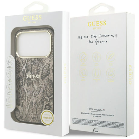 Guess iPhone 17 Pro Max/iPhone 18 Pro Max Kuori Python Ruskea