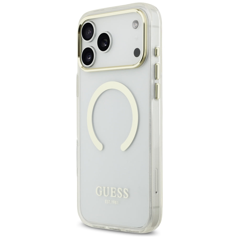 Guess iPhone 17 Pro Max/iPhone 18 Pro Max Kuori Metal Outline Kulta
