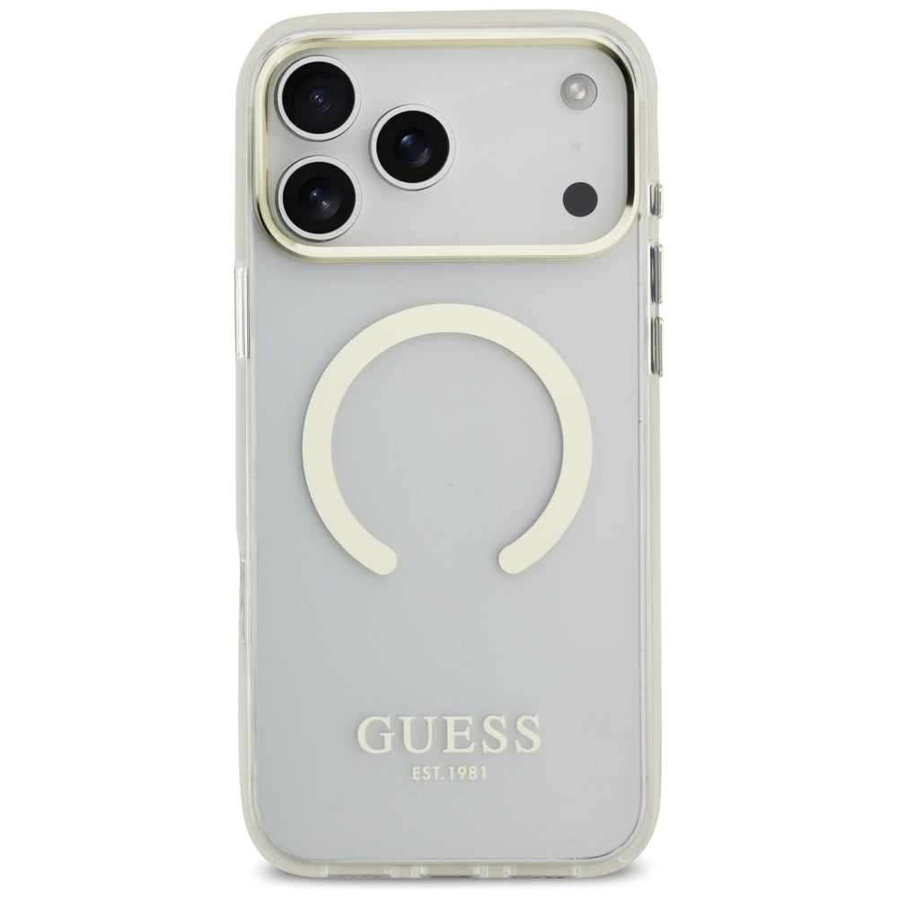 Guess iPhone 17 Pro Max/iPhone 18 Pro Max Kuori Metal Outline Kulta