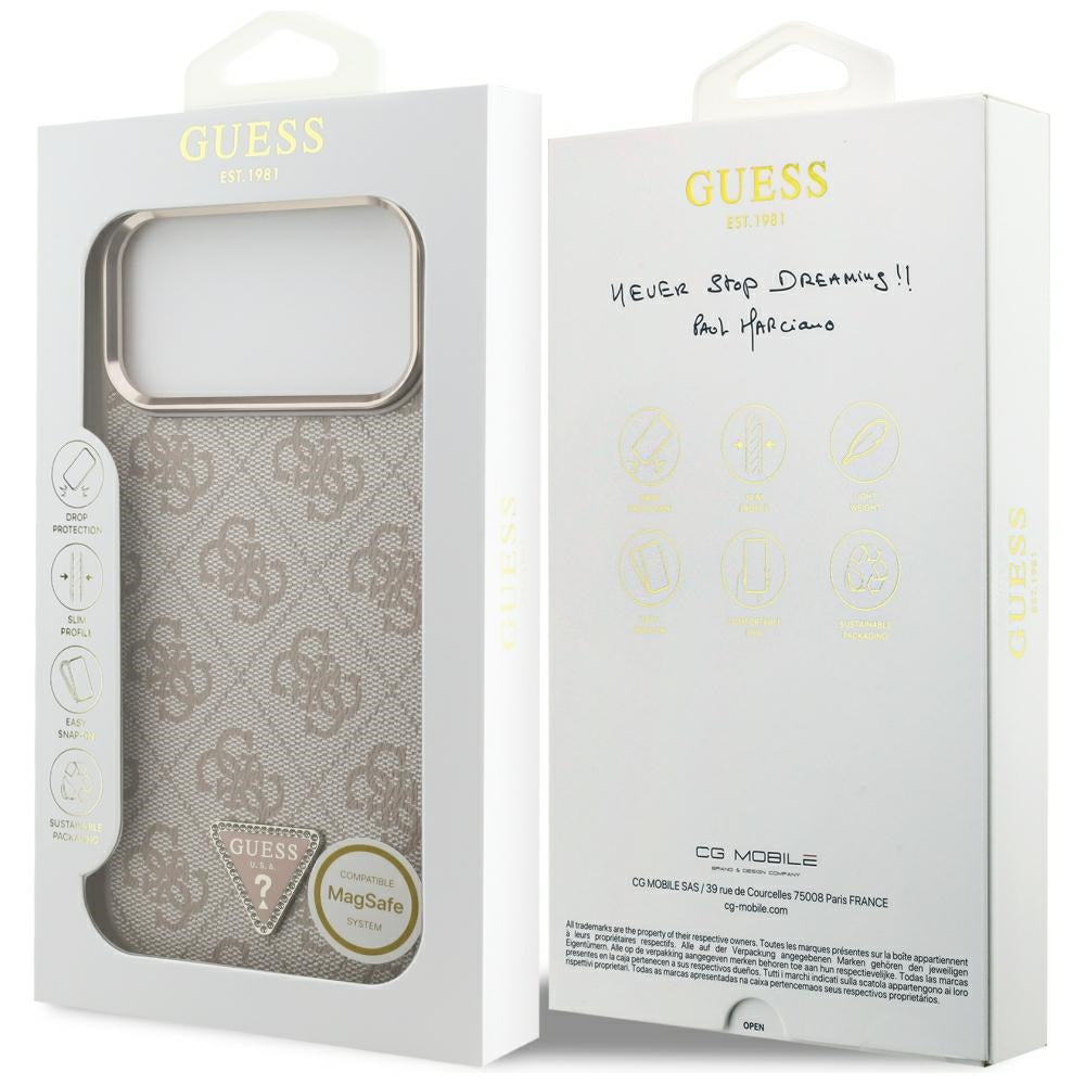 Guess iPhone 17 Pro Max/iPhone 18 Pro Max Kuori 4G Triangle MagSafe Vaaleanpunainen