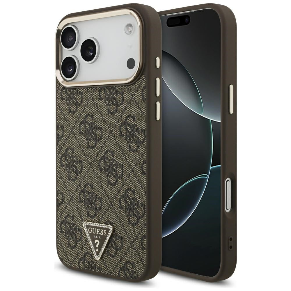 Guess iPhone 17 Pro Max/iPhone 18 Pro Max Kuori 4G Triangle MagSafe Ruskea
