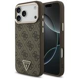 Guess iPhone 17 Pro Max/iPhone 18 Pro Max Kuori 4G Triangle MagSafe Ruskea