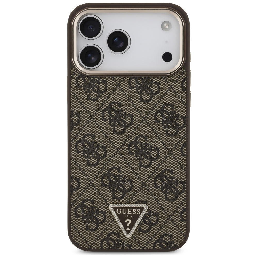 Guess iPhone 17 Pro Max/iPhone 18 Pro Max Kuori 4G Triangle MagSafe Ruskea