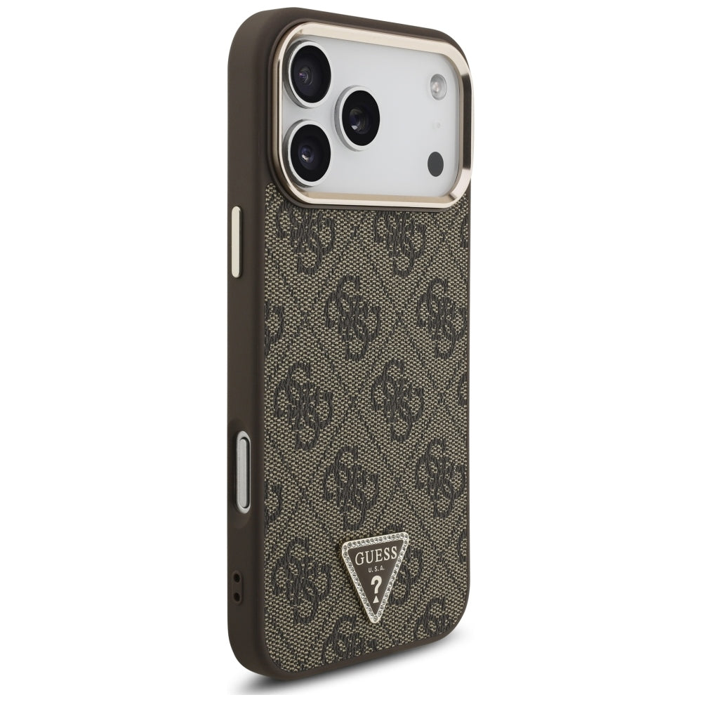 Guess iPhone 17 Pro Max/iPhone 18 Pro Max Kuori 4G Triangle MagSafe Ruskea