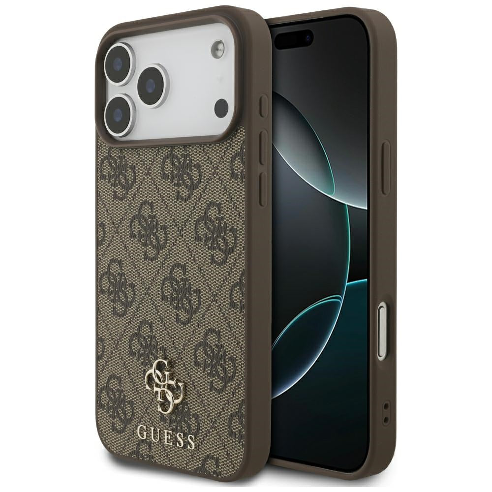 Guess iPhone 17 Pro Max/iPhone 18 Pro Max Kuori 4G Small Classic Logo Ruskea