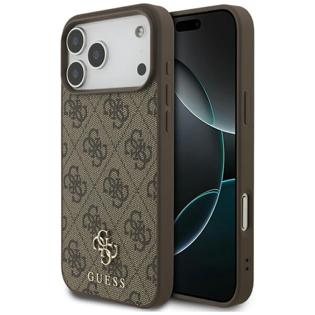 Guess iPhone 17 Pro Max/iPhone 18 Pro Max Kuori 4G Small Classic Logo Ruskea