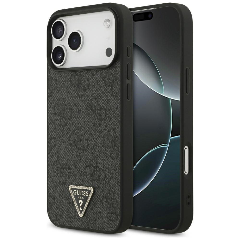 Guess iPhone 17 Pro Max/iPhone 18 Pro Max Kuori 4G Triangle Strass Musta