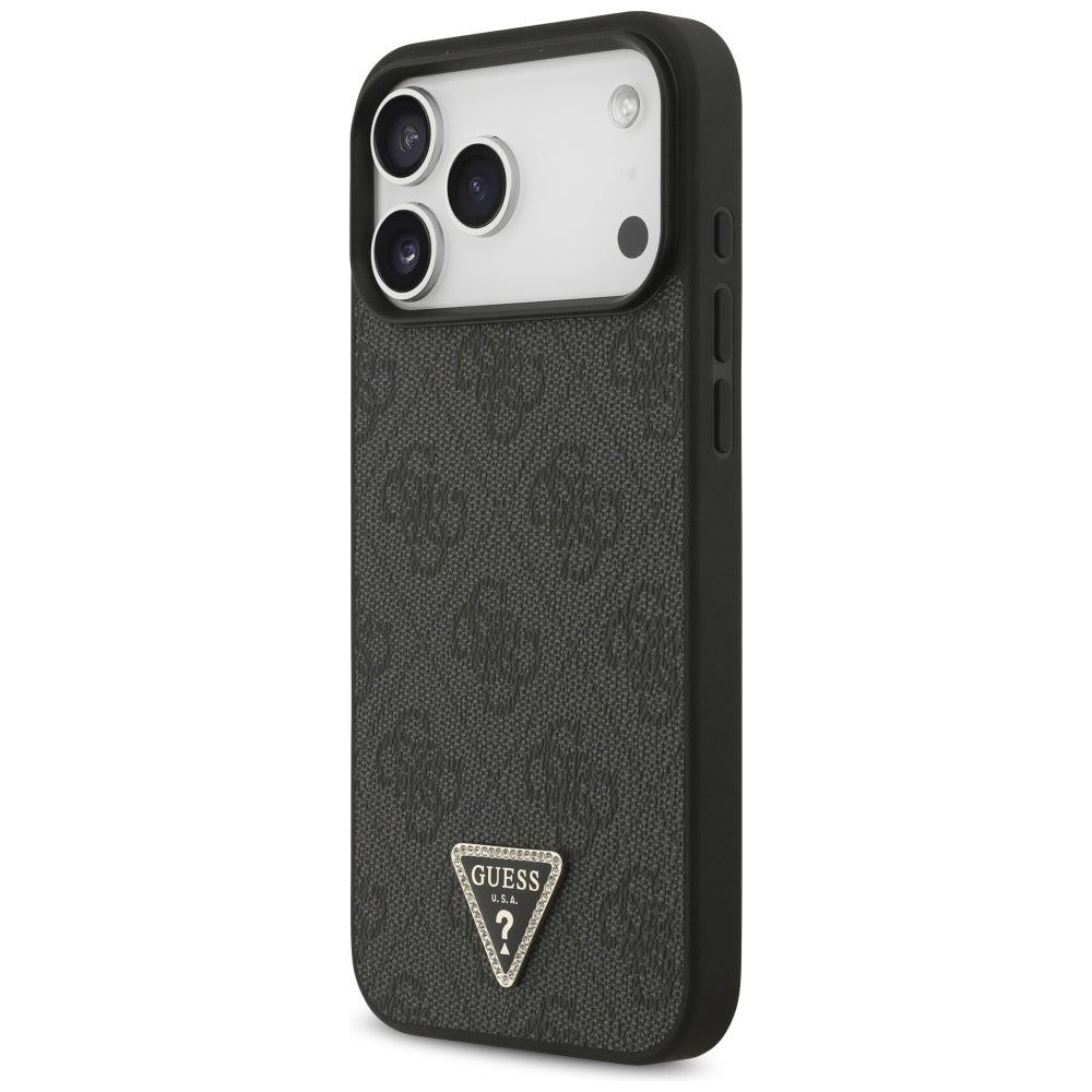 Guess iPhone 17 Pro Max/iPhone 18 Pro Max Kuori 4G Triangle Strass Musta