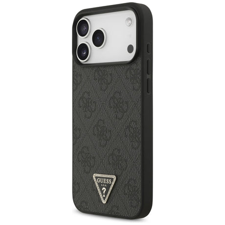 Guess iPhone 17 Pro Max/iPhone 18 Pro Max Kuori 4G Triangle Strass Musta