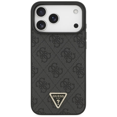 Guess iPhone 17 Pro Max/iPhone 18 Pro Max Kuori 4G Triangle Strass Musta