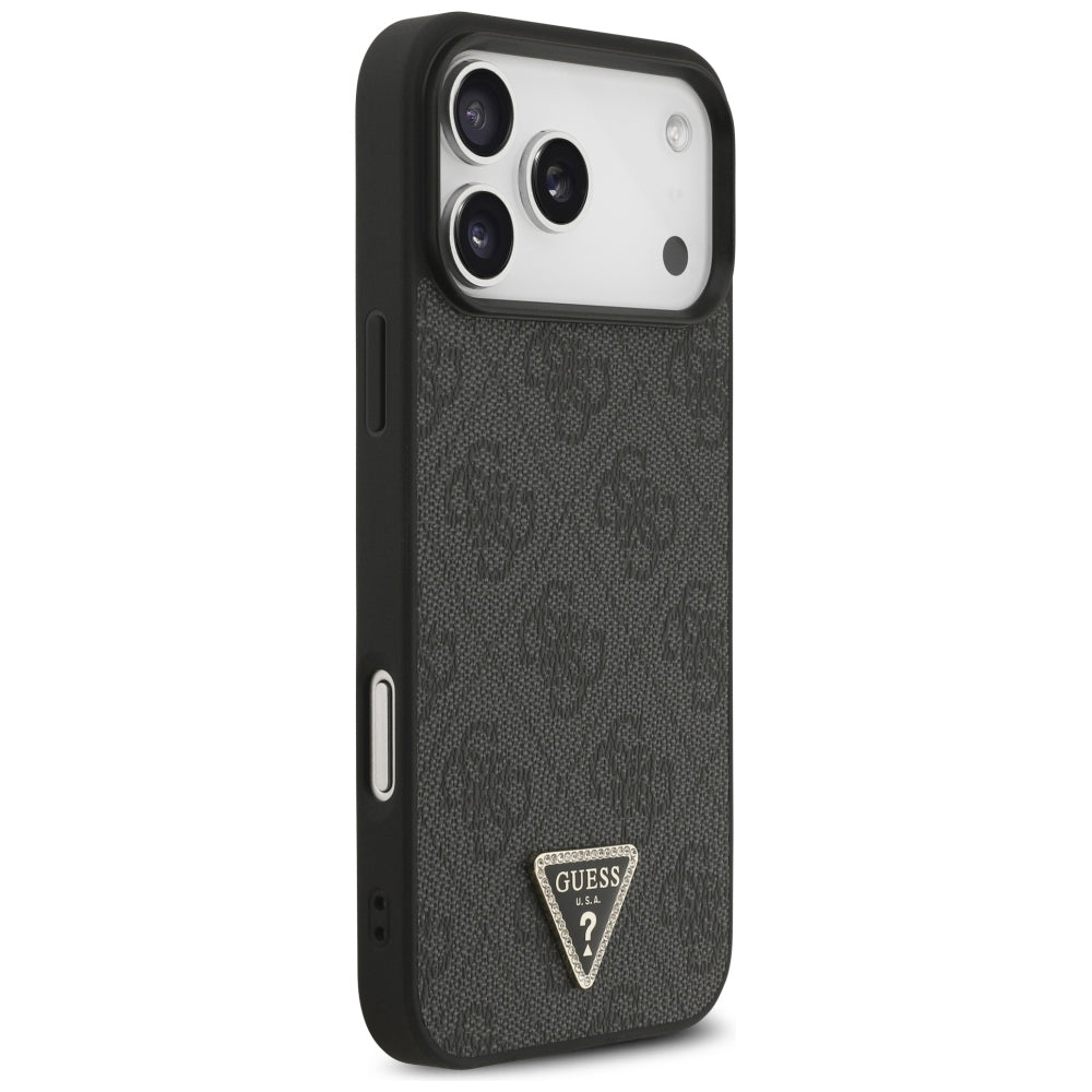 Guess iPhone 17 Pro Max/iPhone 18 Pro Max Kuori 4G Triangle Strass Musta
