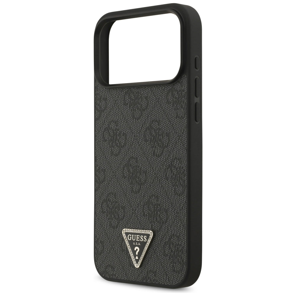 Guess iPhone 17 Pro Max/iPhone 18 Pro Max Kuori 4G Triangle Strass Musta