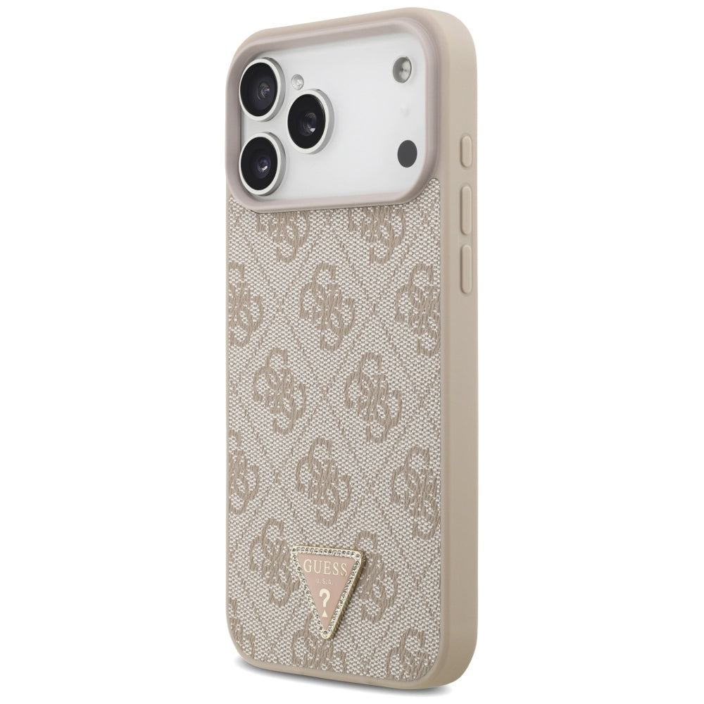 Guess iPhone 17 Pro Max/iPhone 18 Pro Max Kuori 4G Triangle Strass Vaaleanpunainen