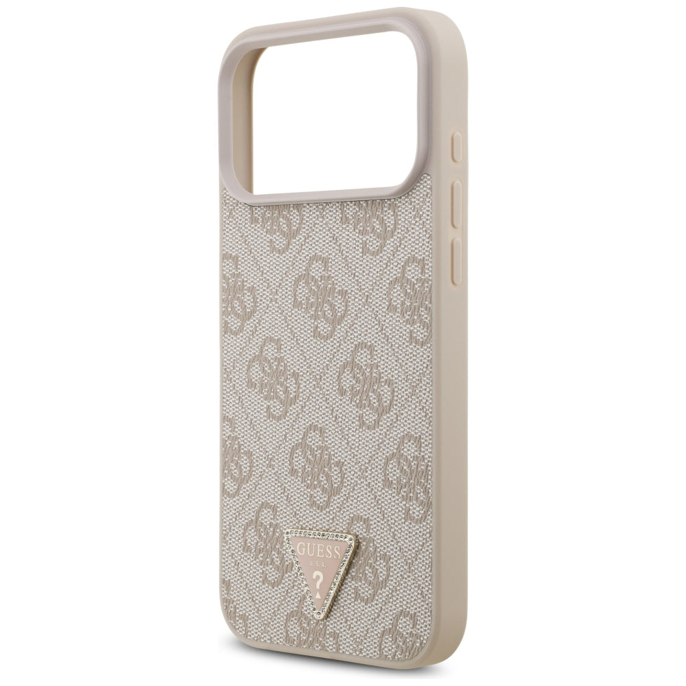 Guess iPhone 17 Pro Max/iPhone 18 Pro Max Kuori 4G Triangle Strass Vaaleanpunainen