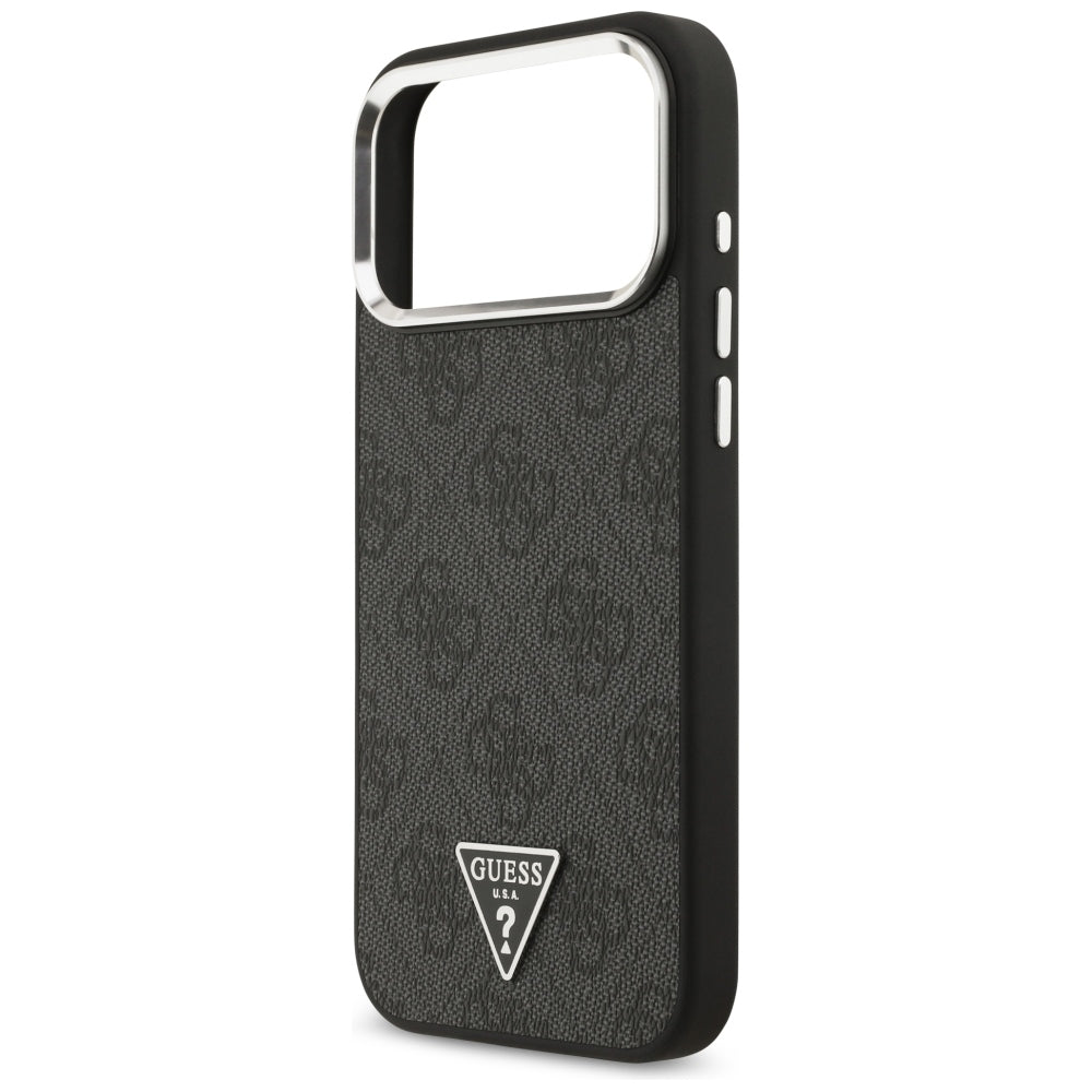 Guess iPhone 17 Pro Max/iPhone 18 Pro Max Kuori 4G Triangle MagSafe Musta