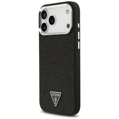 Guess iPhone 17 Pro Max/iPhone 18 Pro Max Kuori Glitter Triangle Logo Musta