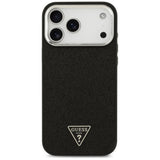 Guess iPhone 17 Pro Max/iPhone 18 Pro Max Kuori Glitter Triangle Logo Musta