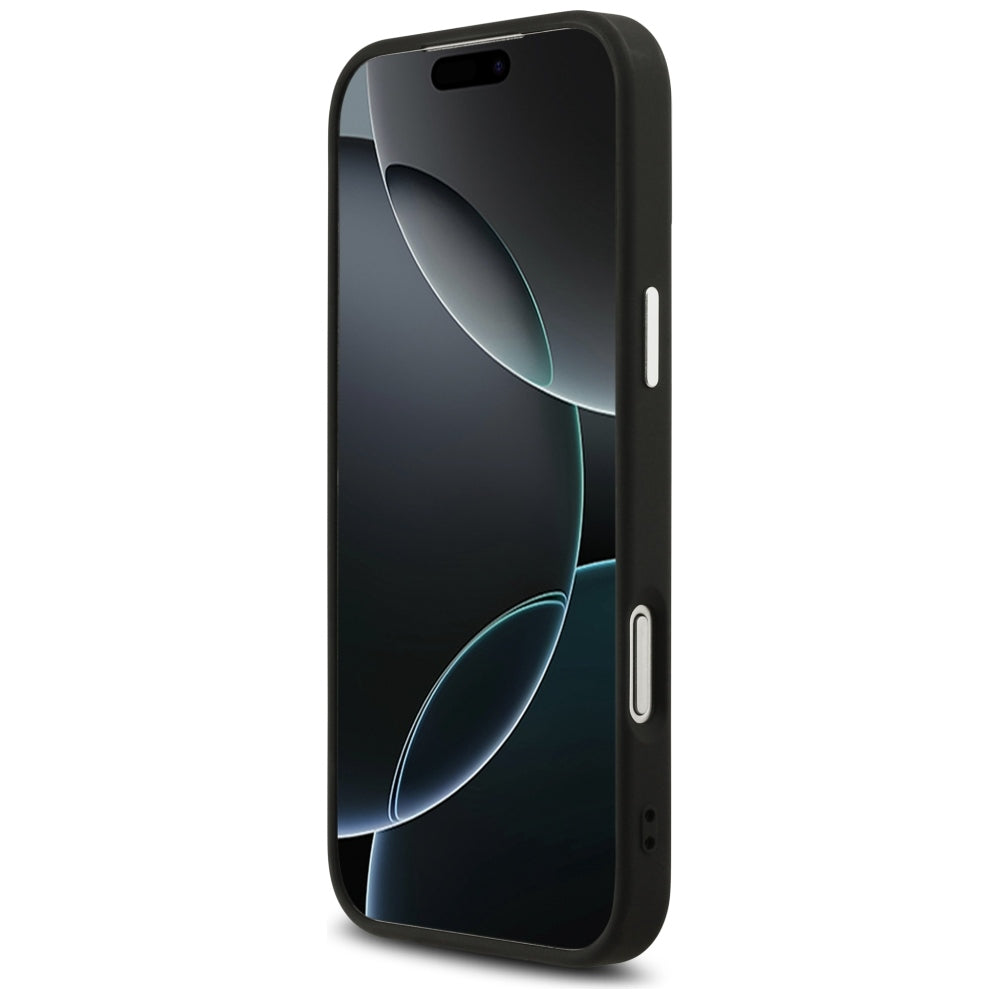 Guess iPhone 17 Pro Max/iPhone 18 Pro Max Kuori Glitter Triangle Logo Musta